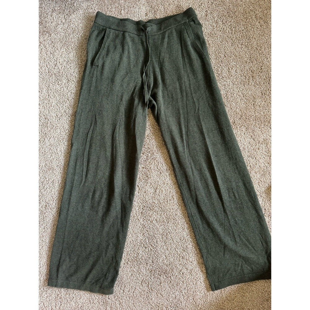 GAP Women's Small Olive Green Knit Wide-Leg Lounge Sweater Pants